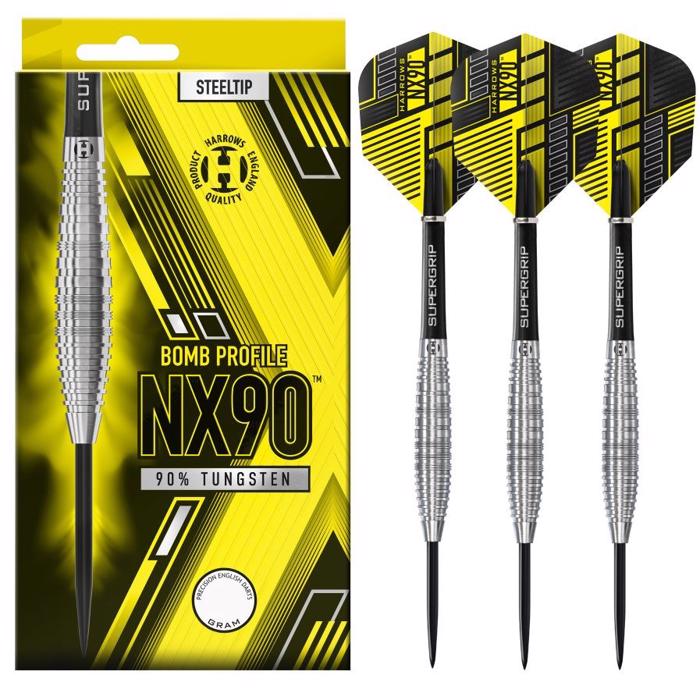 NX90 Bomb 90% NT steeltip dartpile fra Harrows